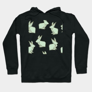 Mint Green Origami Rabbits Hoodie